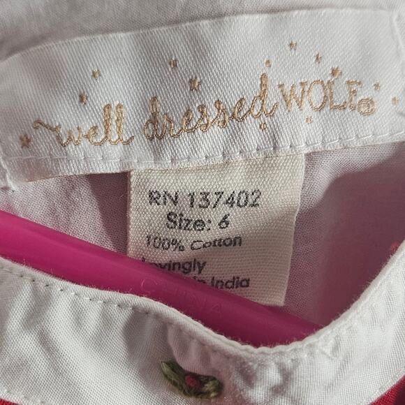 Well Dressed Wolf Red Holly Berry Midi Christmas Dress, size 6 - Picture 6 of 6
